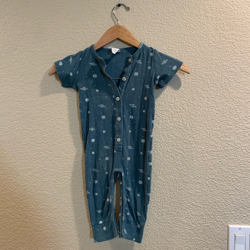 Kate Quinn Blue Polka Dot Baby Romper